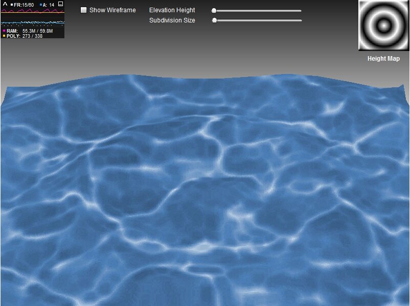 Away3D water with heightmaps
